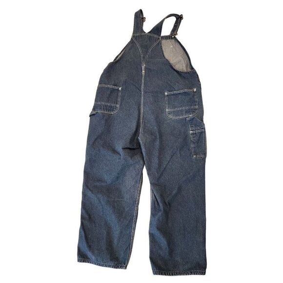 Vintage 80s Roebucks Mens Long Blue Demin Overalls 54 Farmer Ranch Country - Picture 6 of 9